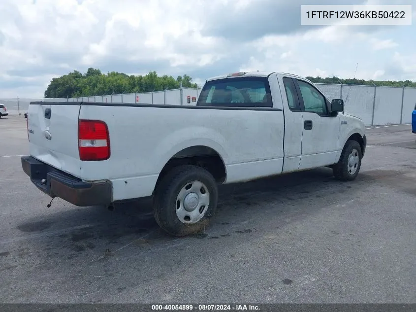 2006 Ford F-150 Stx/Xl/Xlt VIN: 1FTRF12W36KB50422 Lot: 40054899