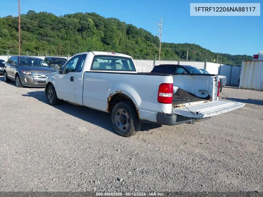 2006 Ford F-150 Stx/Xl/Xlt VIN: 1FTRF12206NA88117 Lot: 40092509