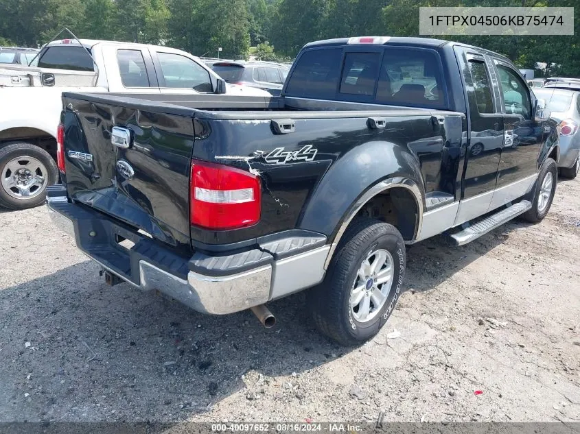 2006 Ford F150 VIN: 1FTPX04506KB75474 Lot: 40097652