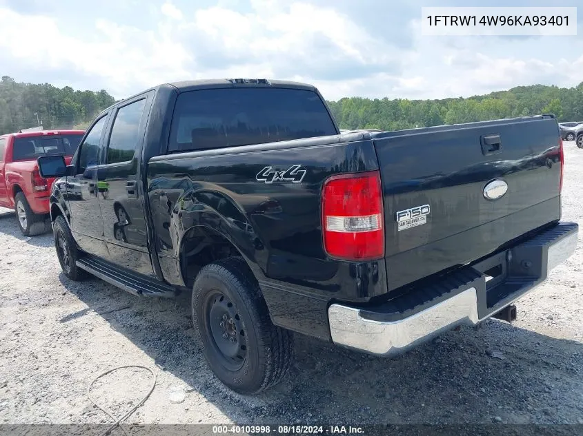 2006 Ford F-150 Xlt VIN: 1FTRW14W96KA93401 Lot: 40103998