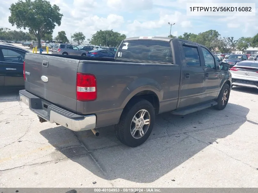 2006 Ford F-150 Lariat/Xlt VIN: 1FTPW12V56KD16082 Lot: 40104953