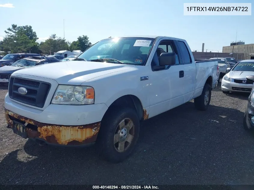 2006 Ford F-150 Stx/Xl/Xlt VIN: 1FTRX14W26NB74722 Lot: 40148294