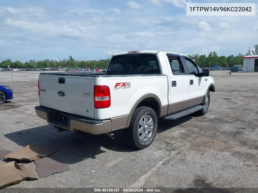 2006 Ford F-150 VIN: 1FTPW14V96KC22042 Lot: 40521800