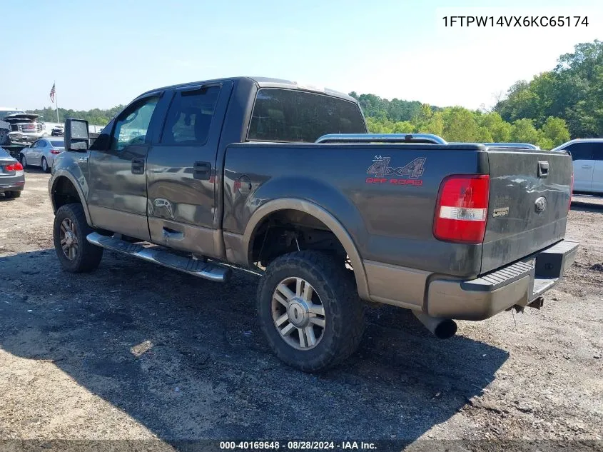 1FTPW14VX6KC65174 2006 Ford F-150 Fx4/Lariat/Xlt