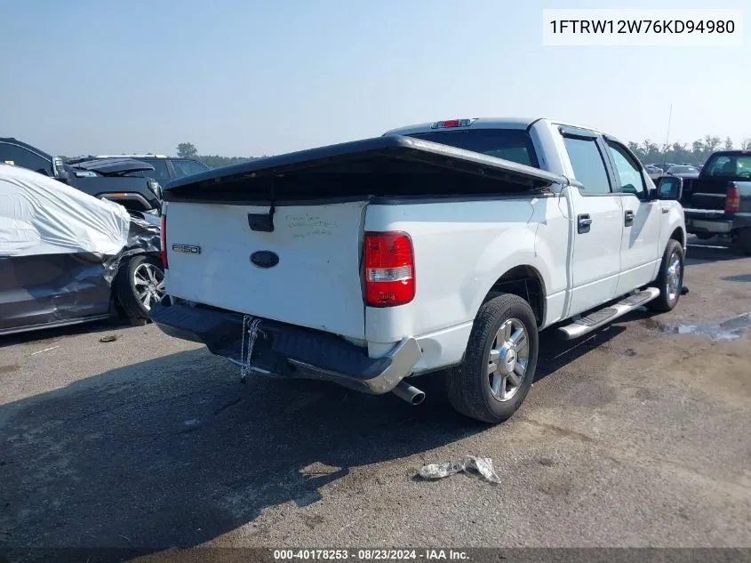 1FTRW12W76KD94980 2006 Ford F-150 Xlt