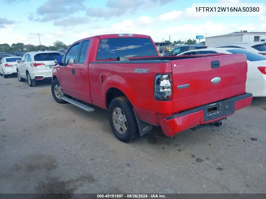 2006 Ford F-150 Stx/Xl/Xlt VIN: 1FTRX12W16NA50380 Lot: 40191697