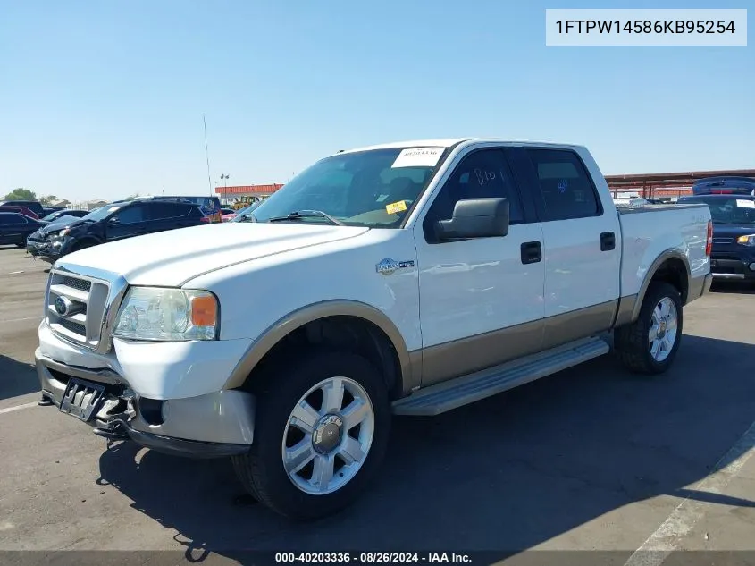 2006 Ford F-150 Fx4/Lariat/Xlt VIN: 1FTPW14586KB95254 Lot: 40203336