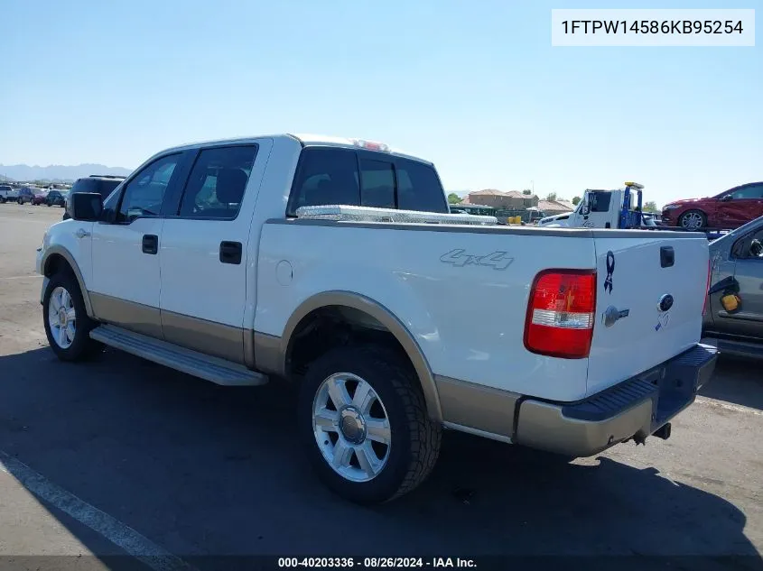 2006 Ford F-150 Fx4/Lariat/Xlt VIN: 1FTPW14586KB95254 Lot: 40203336