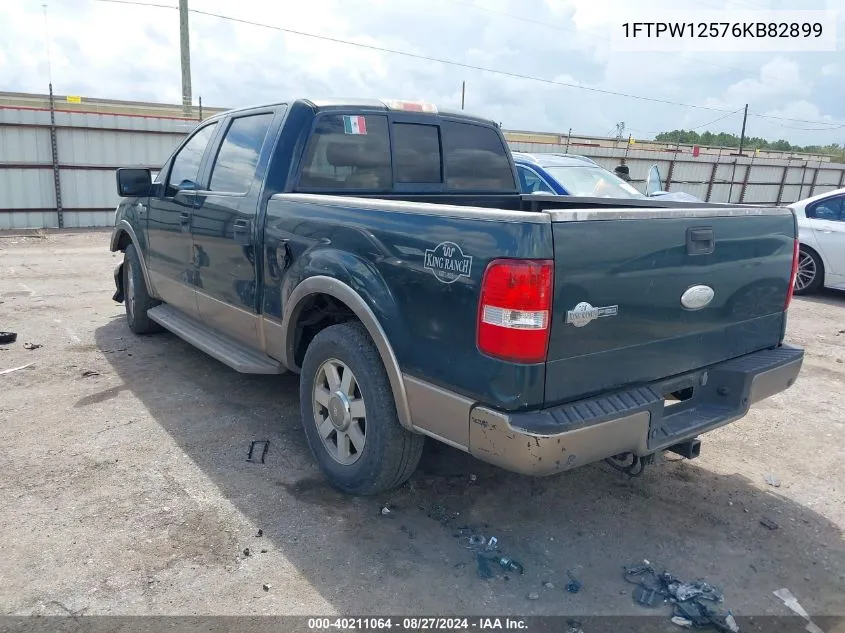 2006 Ford F-150 Lariat/Xlt VIN: 1FTPW12576KB82899 Lot: 40211064