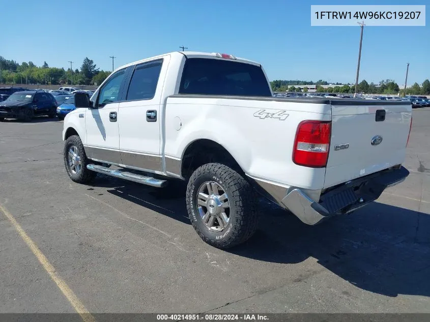 2006 Ford F-150 Xlt VIN: 1FTRW14W96KC19207 Lot: 40214951