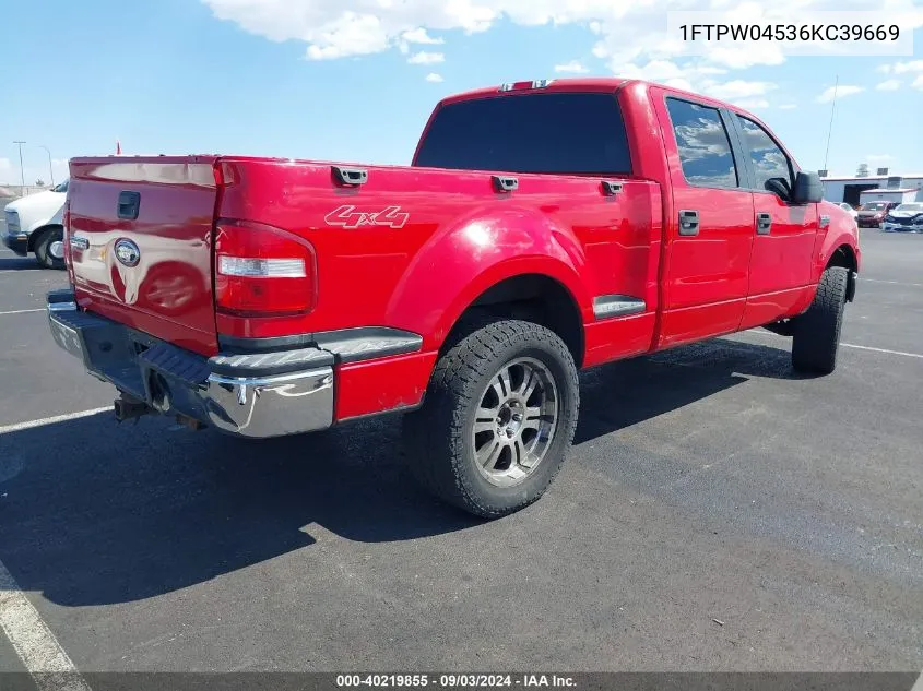 2006 Ford F-150 Fx4/Xlt VIN: 1FTPW04536KC39669 Lot: 40219855