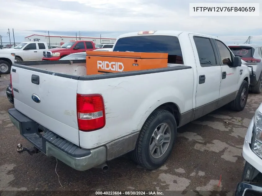 2006 Ford F-150 Lariat/Xlt VIN: 1FTPW12V76FB40659 Lot: 40223604