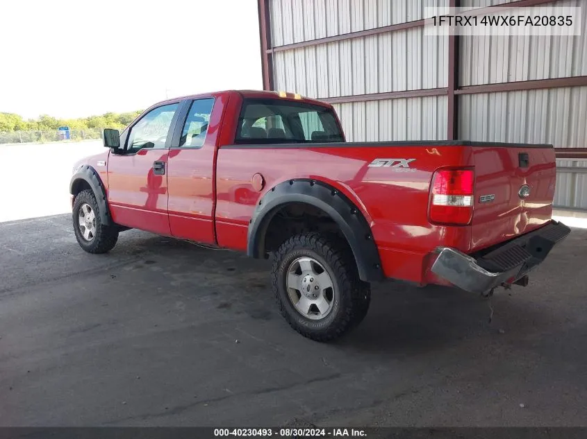 2006 Ford F-150 Stx/Xl/Xlt VIN: 1FTRX14WX6FA20835 Lot: 40230493