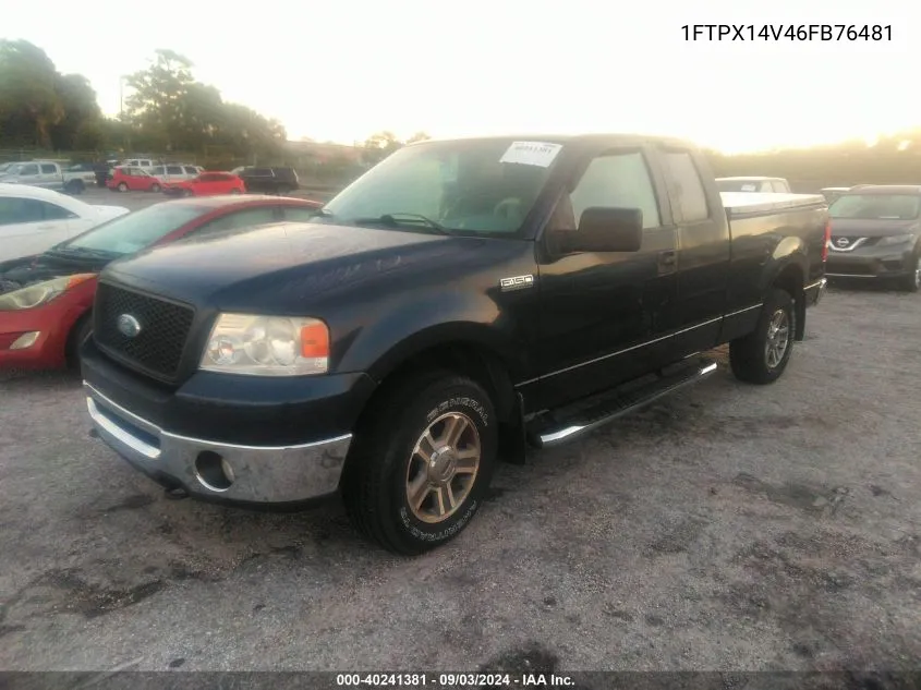 2006 Ford F-150 Fx4/Lariat/Xl/Xlt VIN: 1FTPX14V46FB76481 Lot: 40241381