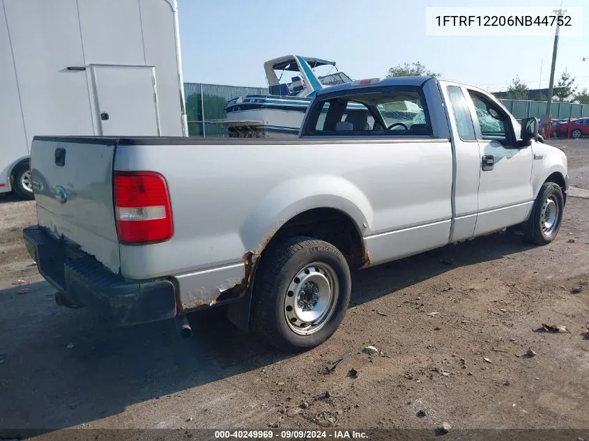 2006 Ford F-150 Stx/Xl/Xlt VIN: 1FTRF12206NB44752 Lot: 40249969