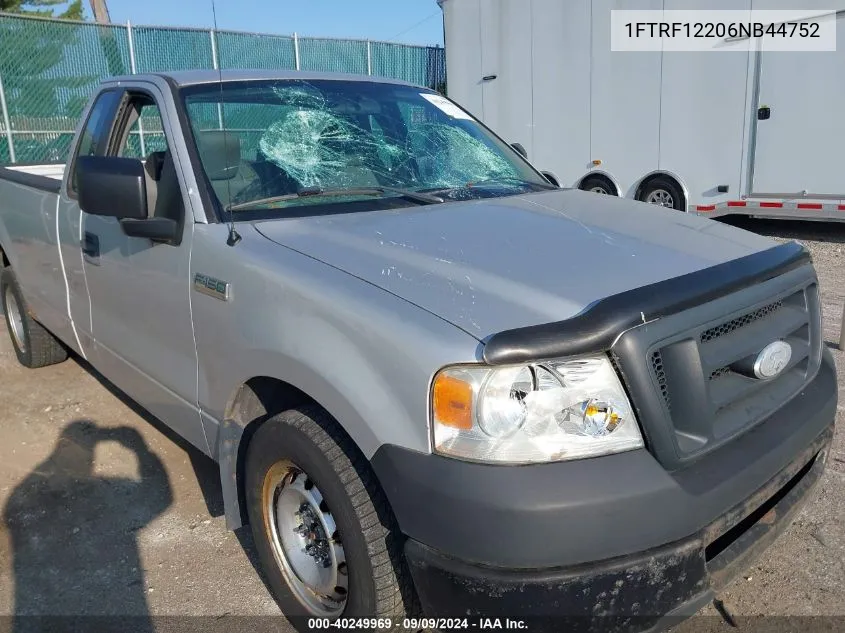 2006 Ford F-150 Stx/Xl/Xlt VIN: 1FTRF12206NB44752 Lot: 40249969