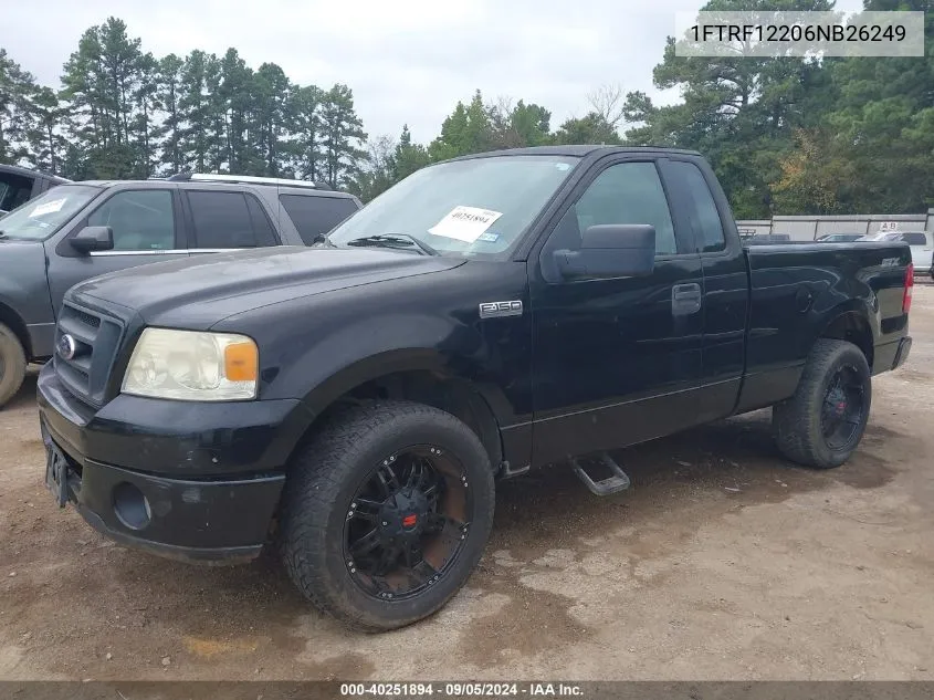 2006 Ford F-150 Stx/Xl/Xlt VIN: 1FTRF12206NB26249 Lot: 40251894