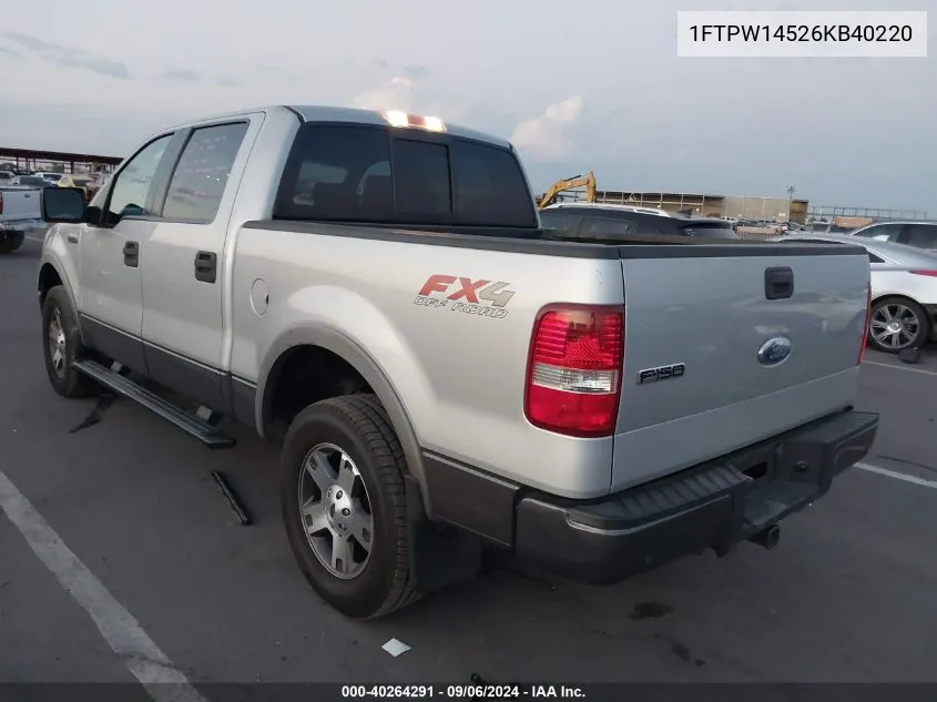 1FTPW14526KB40220 2006 Ford F-150 Fx4/Lariat/Xlt