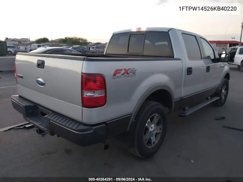 1FTPW14526KB40220 2006 Ford F-150 Fx4/Lariat/Xlt