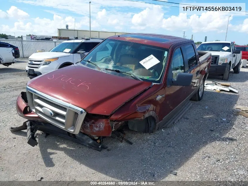 2006 Ford F-150 Fx4/Lariat/Xlt VIN: 1FTPW14556KB03419 Lot: 40264660