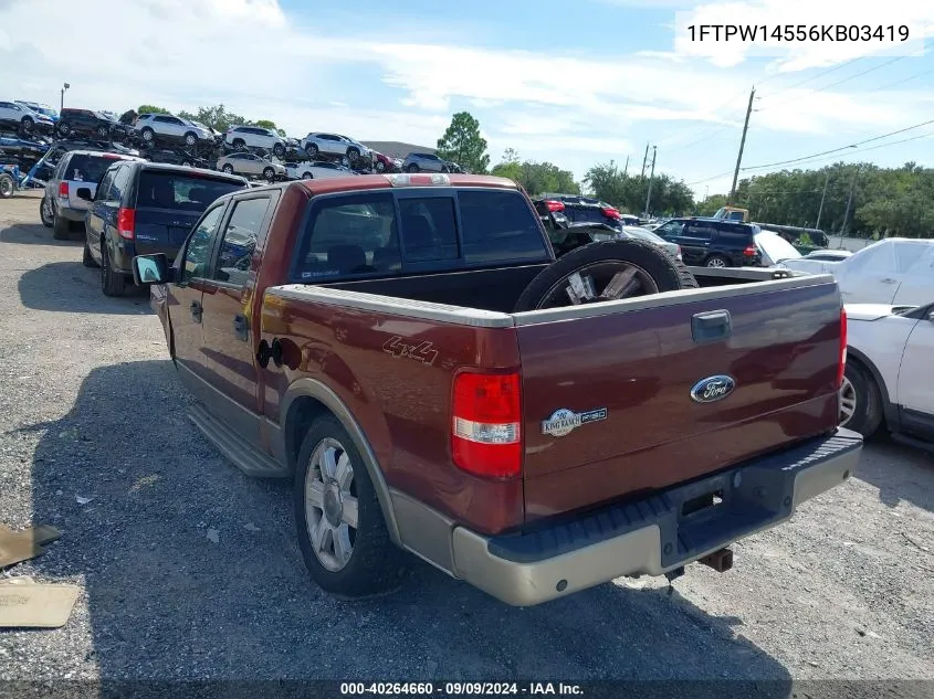 2006 Ford F-150 Fx4/Lariat/Xlt VIN: 1FTPW14556KB03419 Lot: 40264660