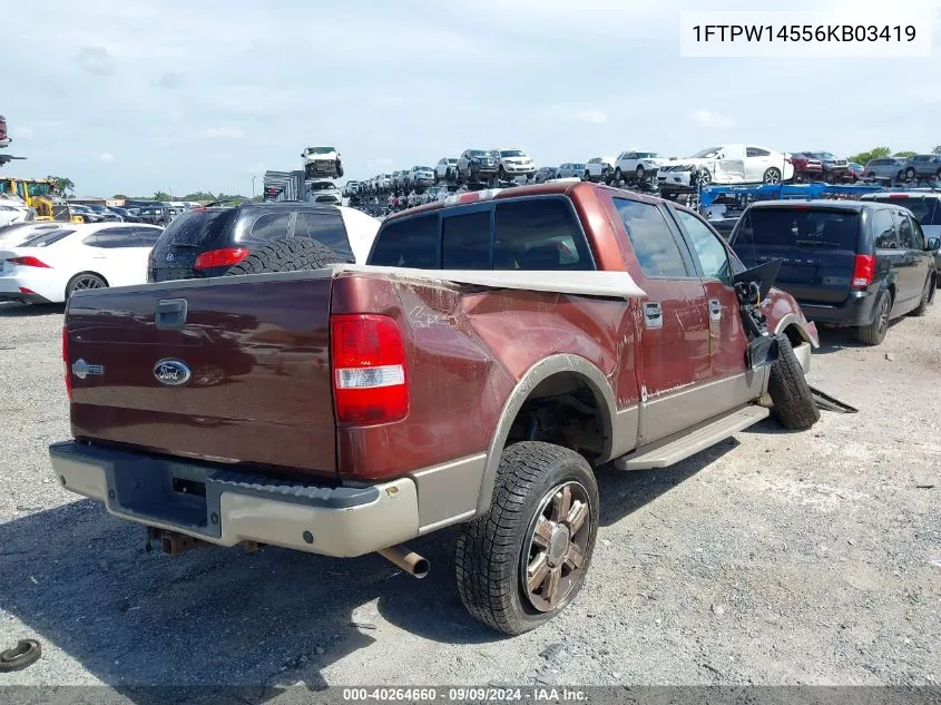 2006 Ford F-150 Fx4/Lariat/Xlt VIN: 1FTPW14556KB03419 Lot: 40264660