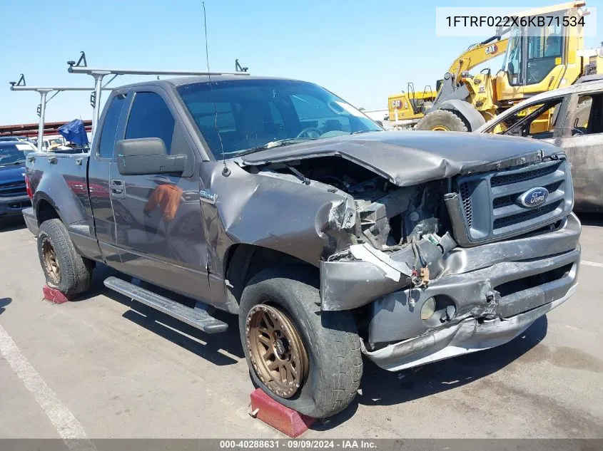 2006 Ford F-150 Stx/Xlt VIN: 1FTRF022X6KB71534 Lot: 40288631