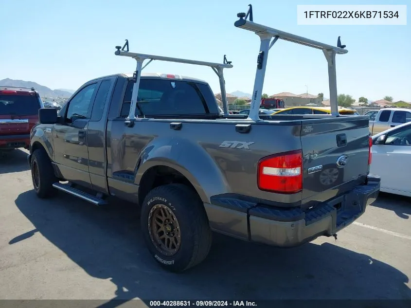 2006 Ford F-150 Stx/Xlt VIN: 1FTRF022X6KB71534 Lot: 40288631