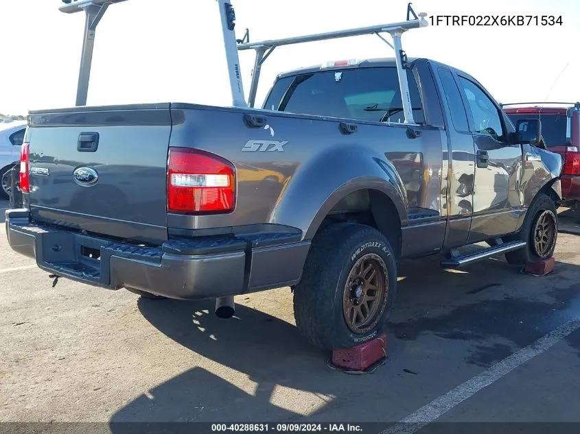 2006 Ford F-150 Stx/Xlt VIN: 1FTRF022X6KB71534 Lot: 40288631