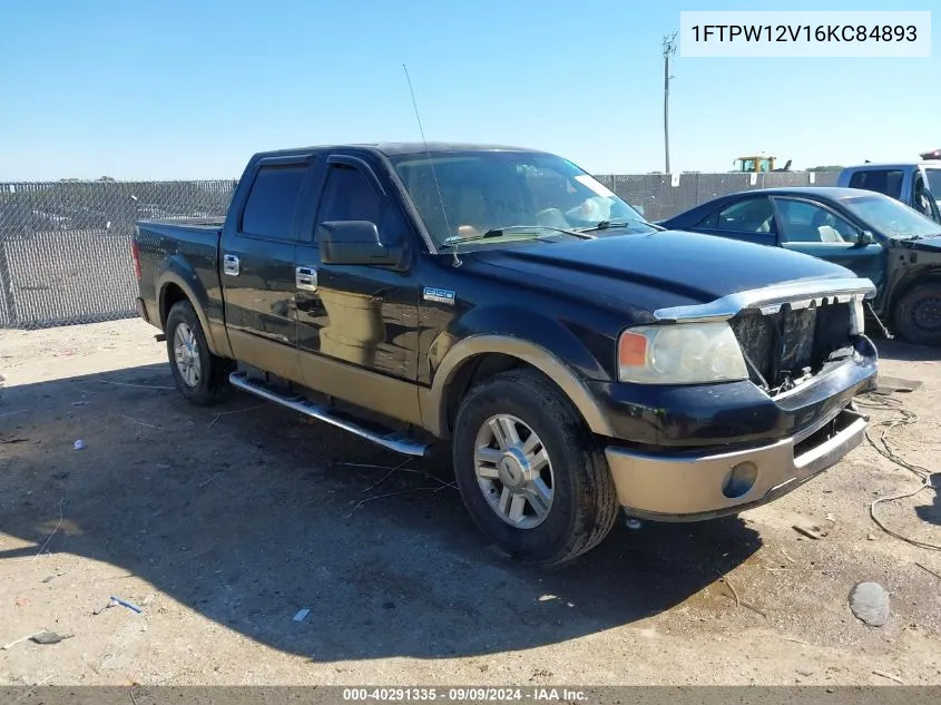 2006 Ford F-150 Lariat/Xlt VIN: 1FTPW12V16KC84893 Lot: 40291335