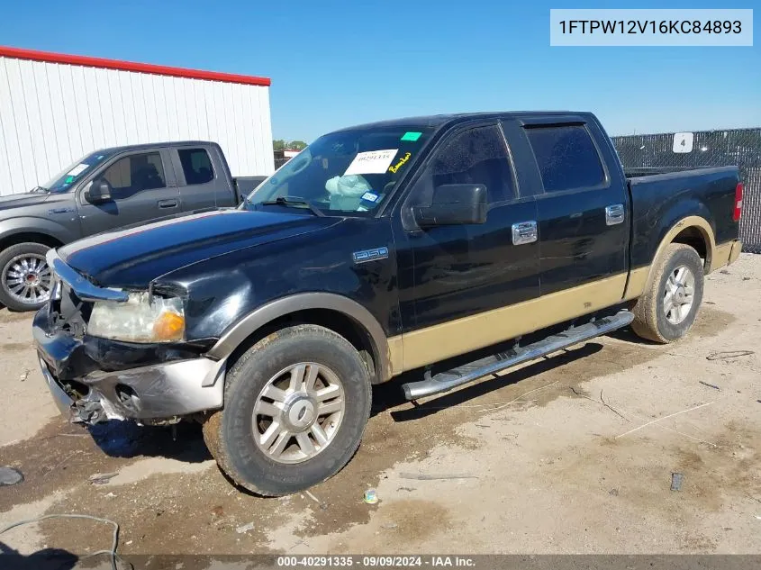 2006 Ford F-150 Lariat/Xlt VIN: 1FTPW12V16KC84893 Lot: 40291335