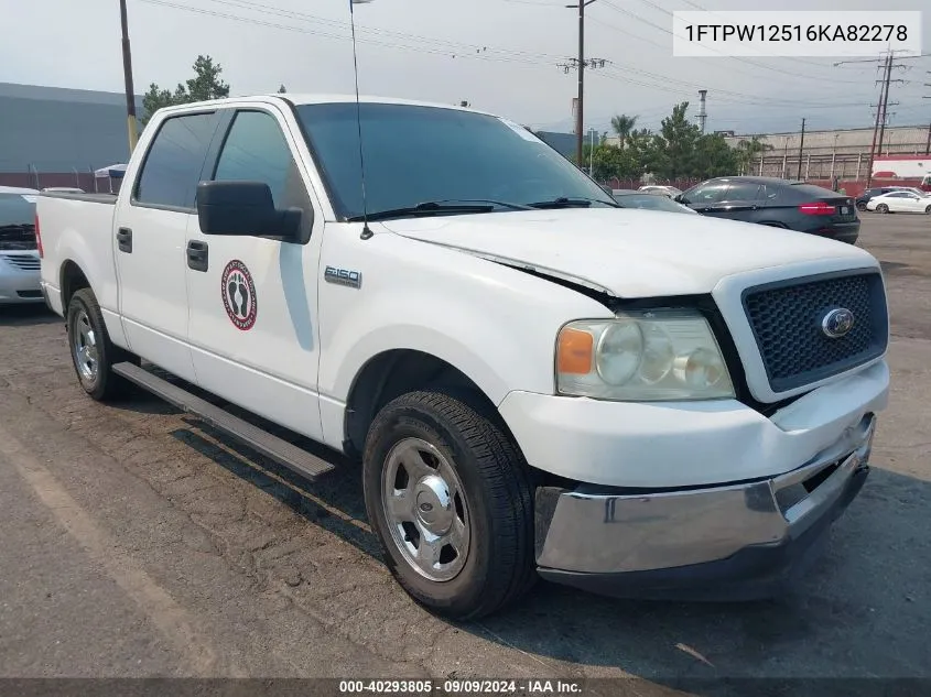 2006 Ford F-150 Lariat/Xlt VIN: 1FTPW12516KA82278 Lot: 40293805