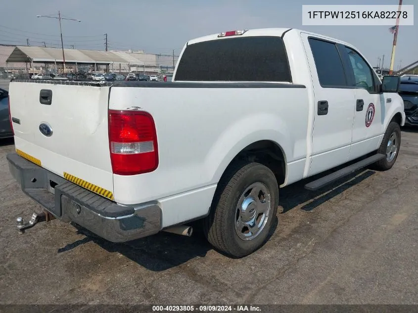 2006 Ford F-150 Lariat/Xlt VIN: 1FTPW12516KA82278 Lot: 40293805