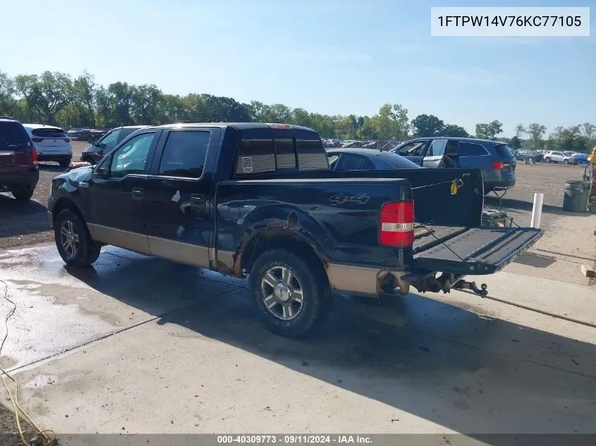 2006 Ford F150 Supercrew VIN: 1FTPW14V76KC77105 Lot: 40309773