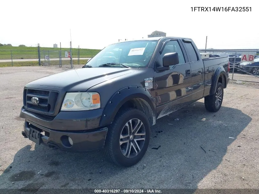 2006 Ford F-150 Stx/Xl/Xlt VIN: 1FTRX14W16FA32551 Lot: 40316297