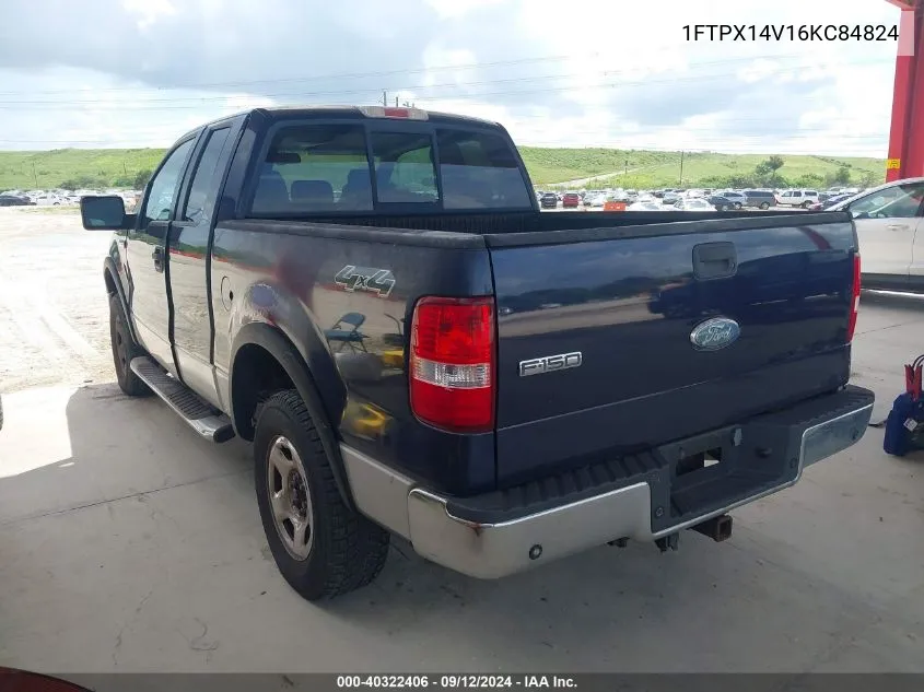 2006 Ford F-150 Fx4/Lariat/Xl/Xlt VIN: 1FTPX14V16KC84824 Lot: 40322406