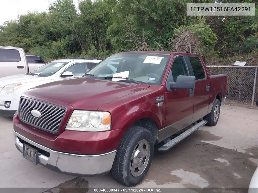 2006 Ford F-150 Lariat/Xlt VIN: 1FTPW12516FA42291 Lot: 40330347