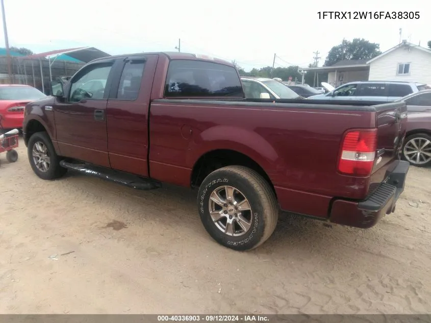 2006 Ford F-150 Stx/Xl/Xlt VIN: 1FTRX12W16FA38305 Lot: 40336903