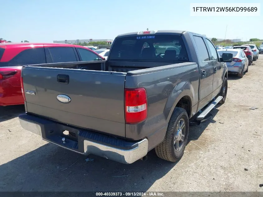 2006 Ford F150 Supercrew VIN: 1FTRW12W56KD99689 Lot: 40339373