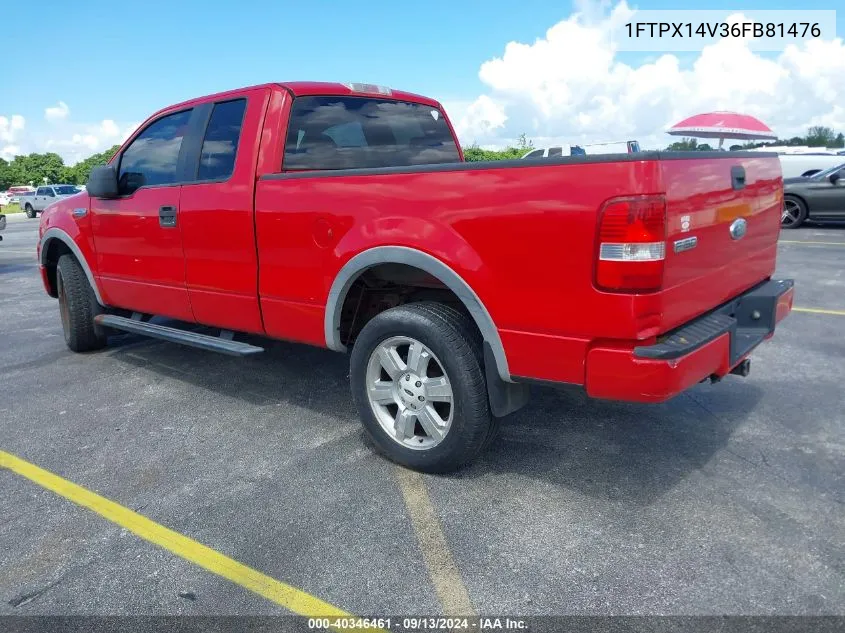 2006 Ford F-150 VIN: 1FTPX14V36FB81476 Lot: 40346461