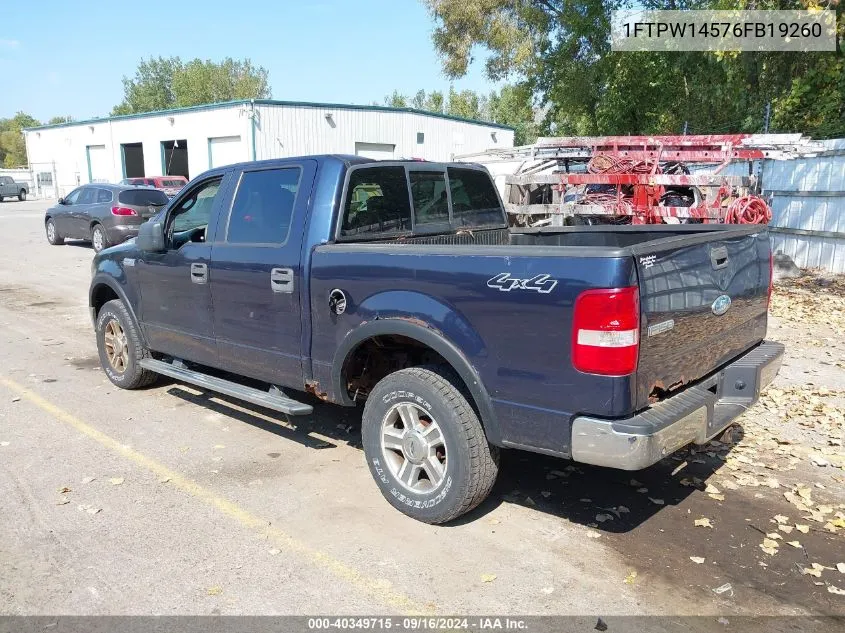 2006 Ford F-150 Fx4/Lariat/Xlt VIN: 1FTPW14576FB19260 Lot: 40349715