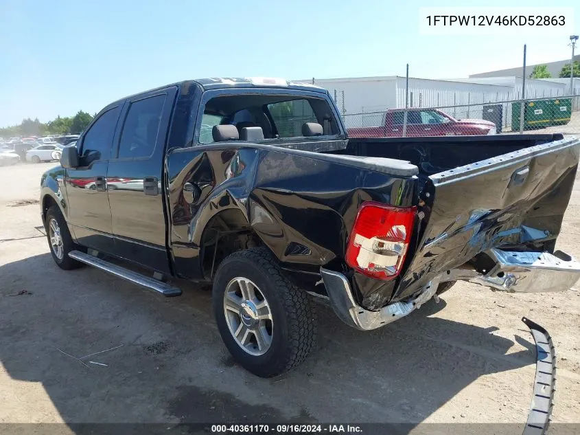 2006 Ford F-150 Lariat/Xlt VIN: 1FTPW12V46KD52863 Lot: 40361170