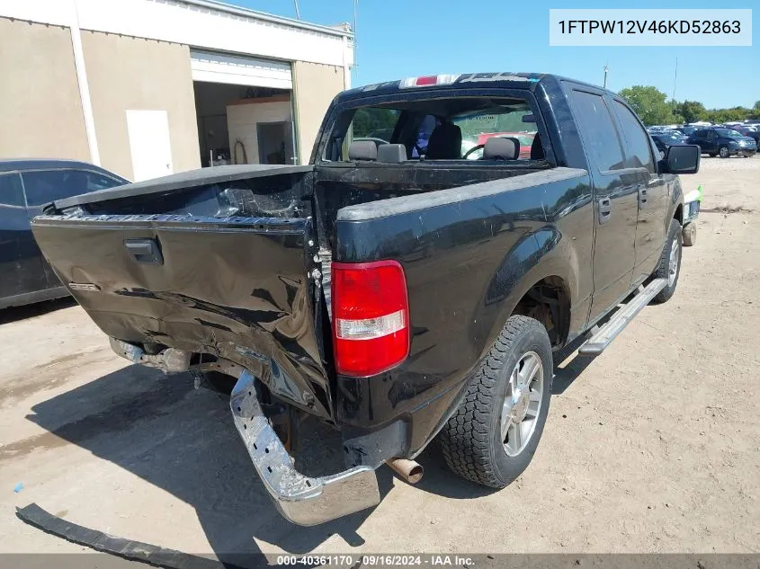 2006 Ford F-150 Lariat/Xlt VIN: 1FTPW12V46KD52863 Lot: 40361170