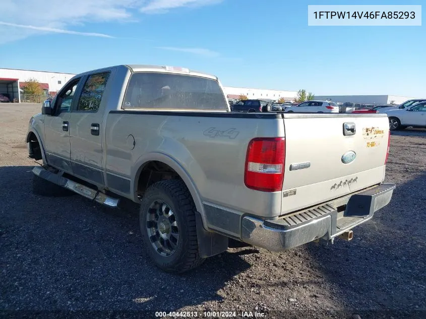 2006 Ford F-150 Supercrew VIN: 1FTPW14V46FA85293 Lot: 40442513