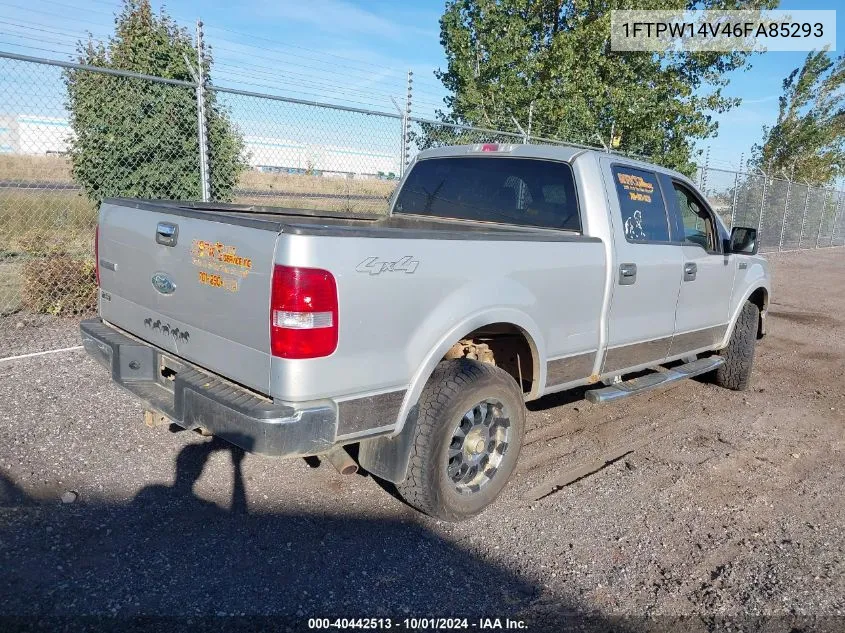 2006 Ford F-150 Supercrew VIN: 1FTPW14V46FA85293 Lot: 40442513