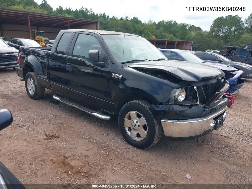 2006 Ford F150 VIN: 1FTRX02W86KB40248 Lot: 40459256