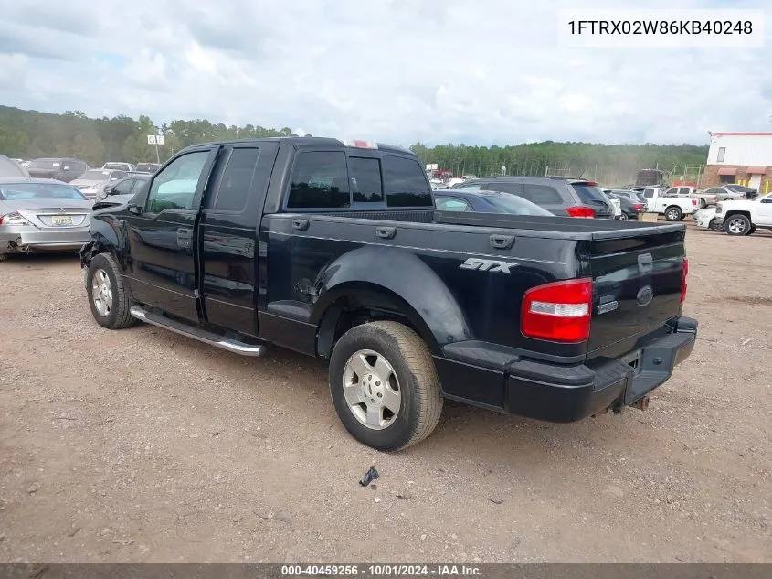 2006 Ford F150 VIN: 1FTRX02W86KB40248 Lot: 40459256