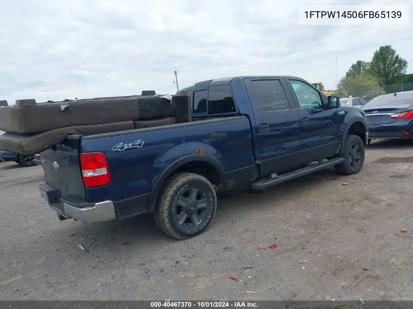 2006 Ford F-150 Fx4/Lariat/Xlt VIN: 1FTPW14506FB65139 Lot: 40467370