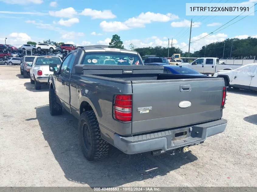 2006 Ford F-150 Stx/Xl/Xlt VIN: 1FTRF122X6NB71991 Lot: 40485553