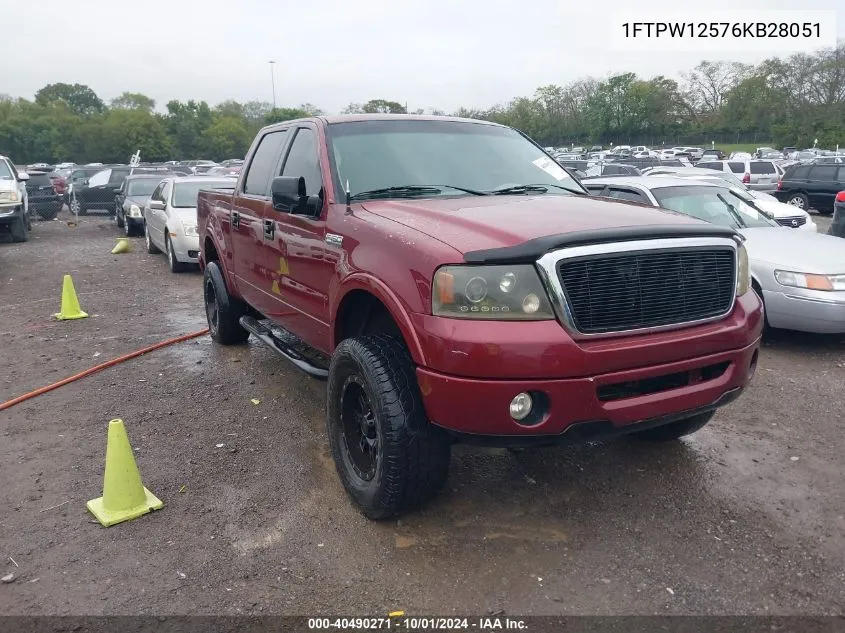 2006 Ford F-150 Lariat/Xlt VIN: 1FTPW12576KB28051 Lot: 40490271